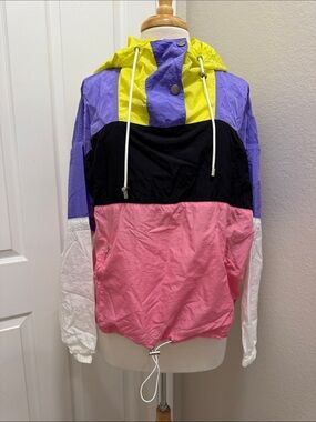 ASTR The Label Sawyer Colorblock Windbreaker Jacket Hooded Nylon Retro 90s